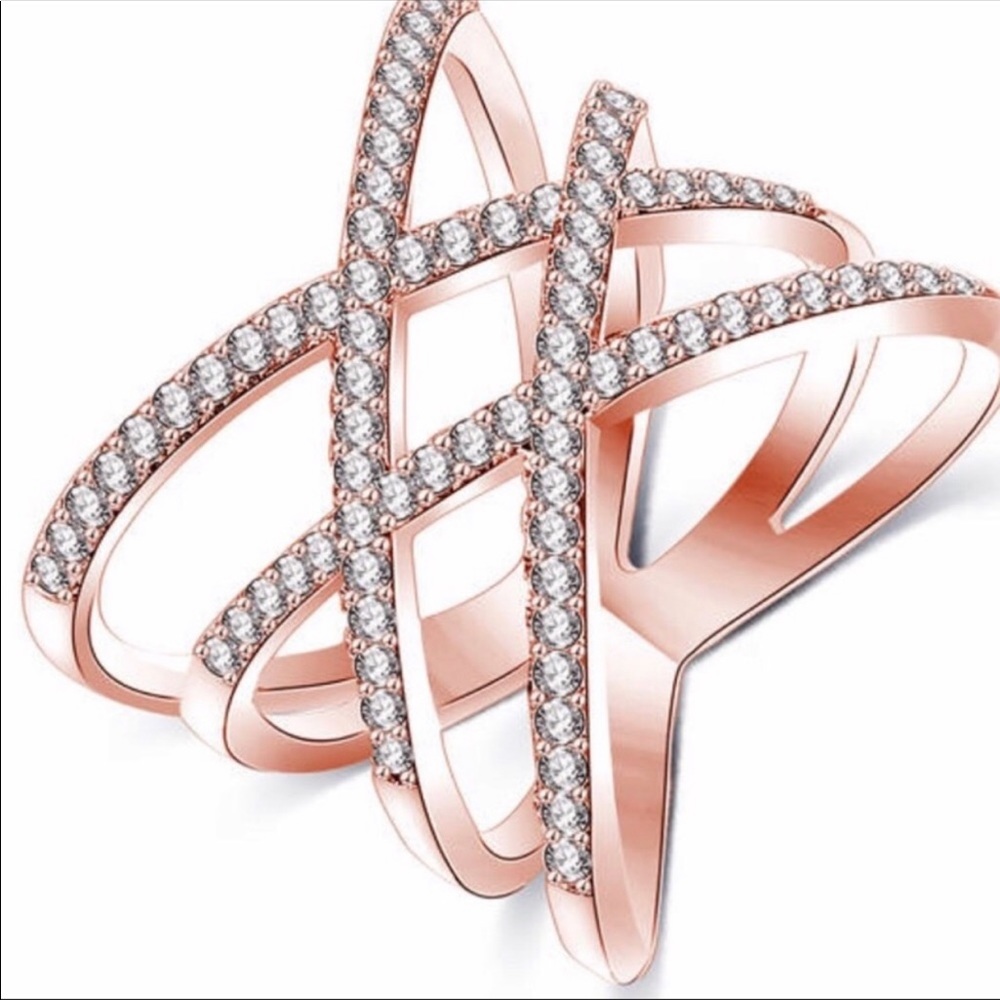 NEW ROSE GOLD MICRO PAVED ZIRCONIA RING